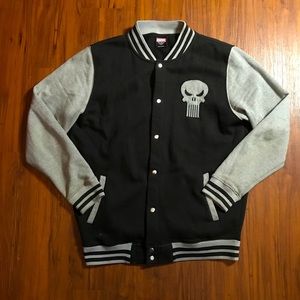 Marvel The Punisher Black Bomber Varsity Jacket